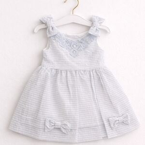 Marshalls Light Blue Striped Lace Bow Dress